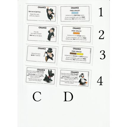 Monopoly Junior replacement pieces parts - You Pick English Chance Cards