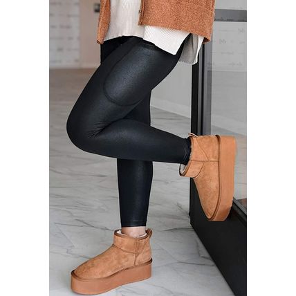 Black V Crossover High Waist Pocketed Leggings