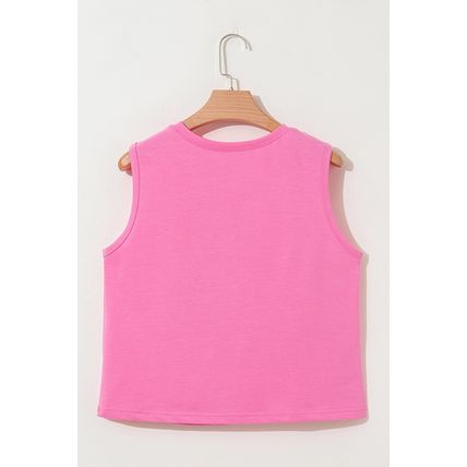 Sachet Pink Bow Print Boxy Fit Tank Top
