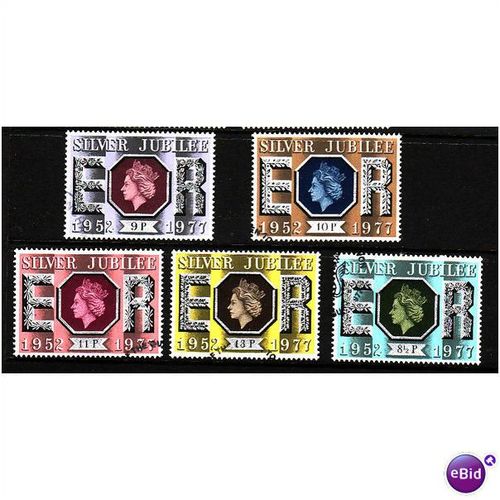 GREAT BRITAIN 1977 SILVER JUBILEE SET 5 V FINE USED