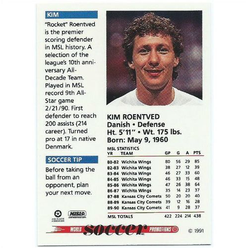 1991 Soccer Shots MSL - #034 - Kim Roentved