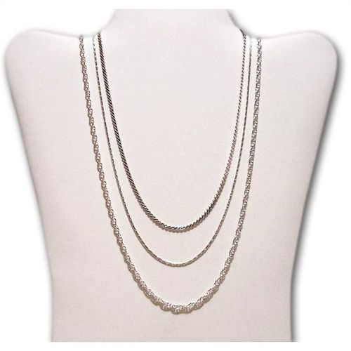 Necklaces #5 chains x3 silver plate 16 18 24 inch unisex costume fashion jewelry