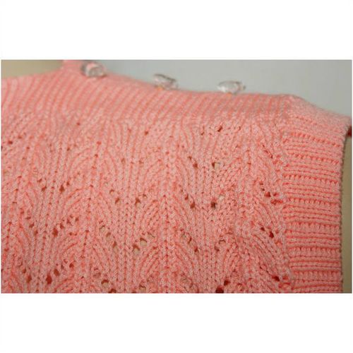 Womens Vintage 1970 1980 Hand Made Peach Sleeveless Sweater Size 12