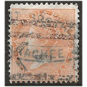 India 1865 SG61 2a Yellow Good/Fine Used ... ..