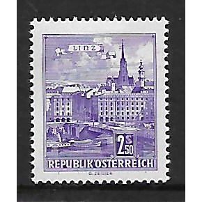 AUSTRIA 1957 BUILDINGS 2s.50 VIOLET DANUBE BRIDGE LINZ SG 1312 M MINT