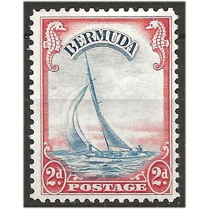 Bermuda 1940 SG112a 2d Ultramarine & Scarlet Mounted Mint . .. .