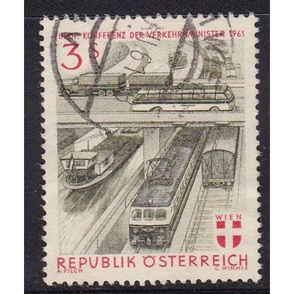 AUSTRIA 1961 EUROPEAN TRANSPORT MEETING TRAIN BUS USED SG1364
