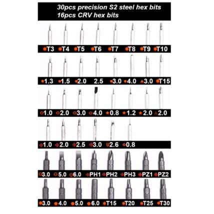 HARDEN Precision Screwdriver Set 50pcs, torx, philips, flat, hex (HAR 550150)