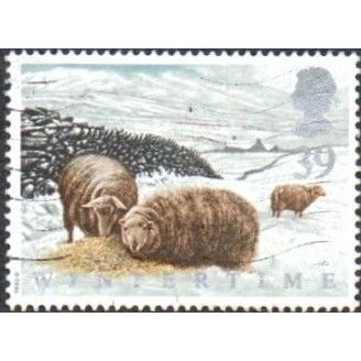 1992 Four Seasons, Wintertime, 39p Welsh Mountain Sheep Fine Used.