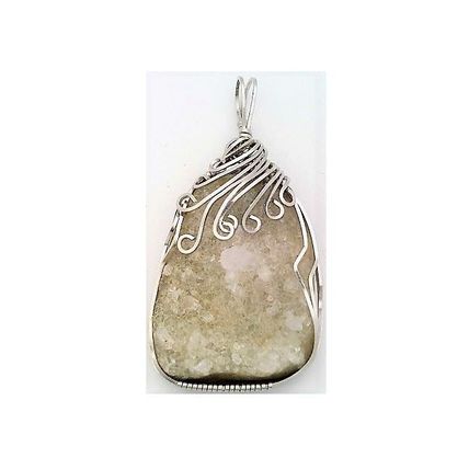 Quartz Crystal Stainless Steel Wire Wrap Gemstone Pendant 4