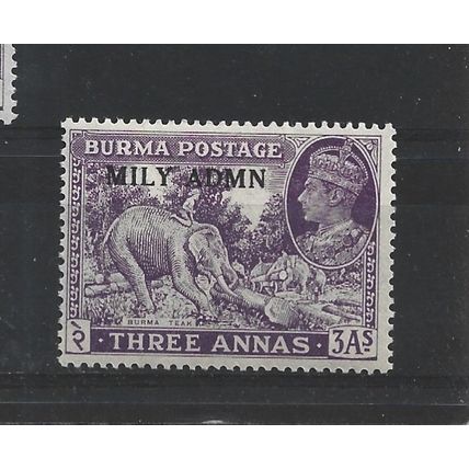 Burma.SG43 3a Burma Teak.Mounted Mint.Jul25q