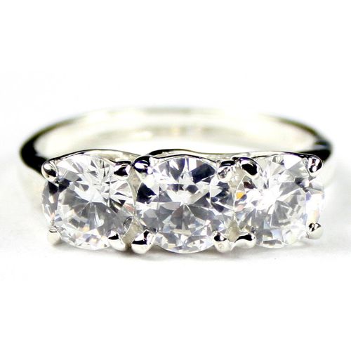 Cubic Zirconia, 925 Sterling Silver Ring, SR255
