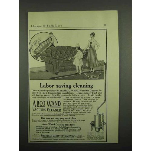 1918 Arco Wand Vacuum Cleaner Ad - Labor Saving