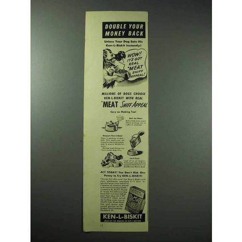 1943 Ken-L-Biskit Dog Food Ad - Double Back