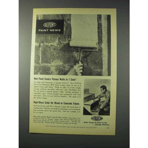 1959 Du Pont One-Coat Basement Wall Paint Ad