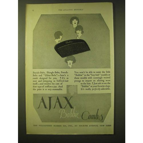 1924 Vulcanized Rubber Co. Ajax Bobbie combs Ad - Boyish-Bobs, Shingle-Bobs