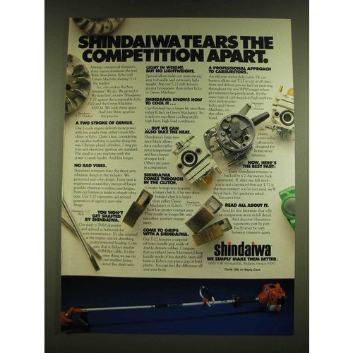 1990 Shindaiwa T-27 Trimmer Ad - Sindaiwa tears the competition apart
