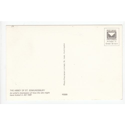 Artists Impression of the Abbey of St Edmundsbury Postcard R5599