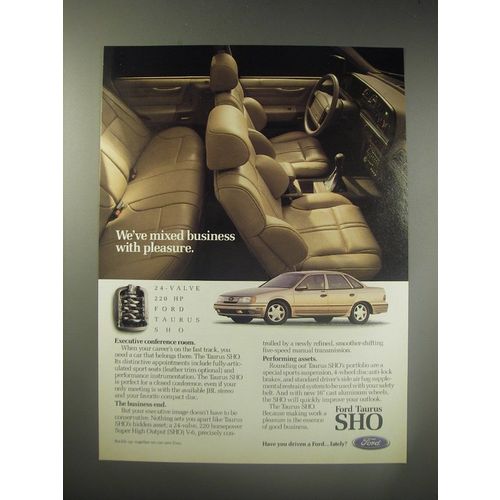 1990 Ford Taurus SHO Ad - We've mixed business with pleasure