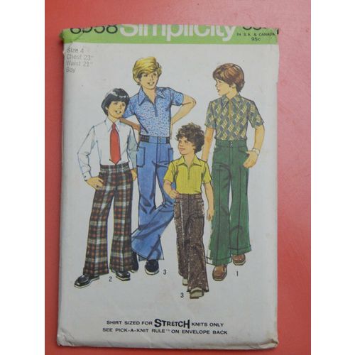 Simplicity 6058 Boy's Shirt, Pants & Jeans Pattern - Size 12 Chest 30