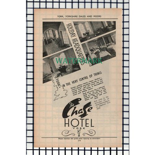 C6952) The Chase Hotel York - 1952 Cutting