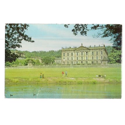 CHATSWORTH HOUSE, DERBYSHIRE unused vintage postcard =