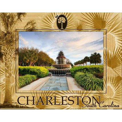 Charleston South Carolina Laser Engraved Wood Picture Frame Landscape (4 x 6)