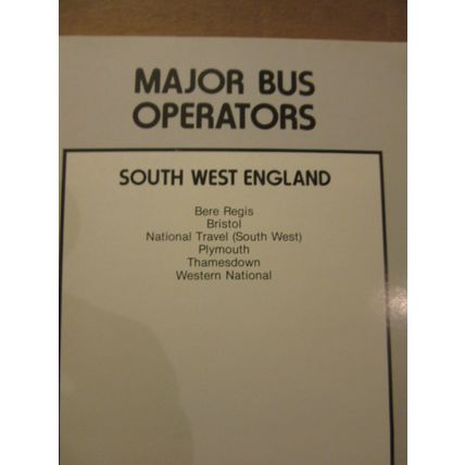MAJOR BUS OPERATORS-SOUTH WEST ENGLAND 1982 p/b 80 pages vgc /