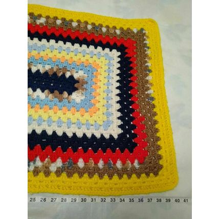 Fall/Autumn Afghan - 25" x 40" Orange/Yellow Brown "Granny Square/Rectangle"
