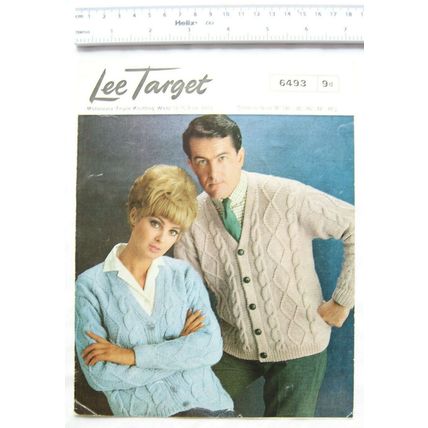 Vintage: Lee Target 6493 his & her aran jacket, Motoravva Triple Knitting