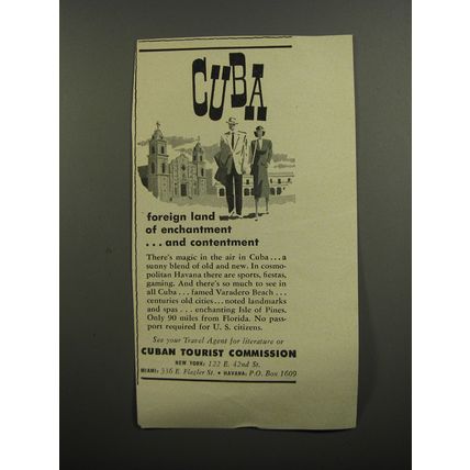 1953 Cuban Tourist Commission Ad - Cuba foreign land of enchantment