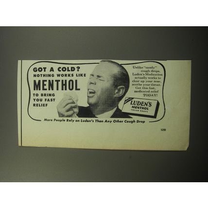 1957 Luden's Menthol Cough Drops Advertisement