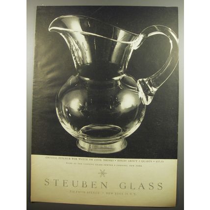 1955 Steuben Glass Crystal Pitcher Advertisement
