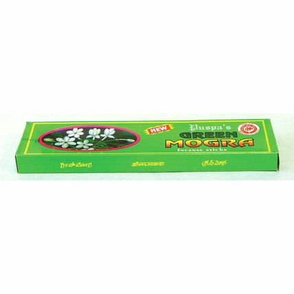 Puspa's Green Mogra (Arabian Jasmine), Exotic Incense From India, 15 Gram Box