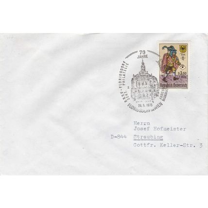 Austria 1975 70th anniversary of Floridsdorf Stamp Club Cover special cancel VGC