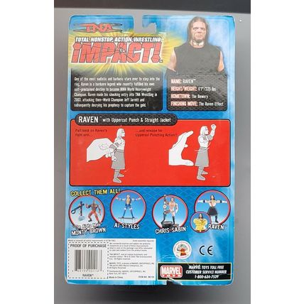 wwe tna wwf ljn classic superstars raven w/uppercut & straight jacket figure