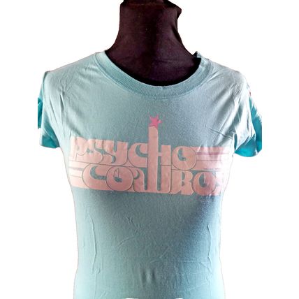 PSYCHO COWBOY Blue Fitted S/S Stretch T-Shirt M UK 8/10 BNWT