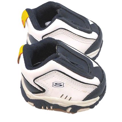 Build A Bear Workshop Skechers Tennis Shoes White And Navy Zipper Leather