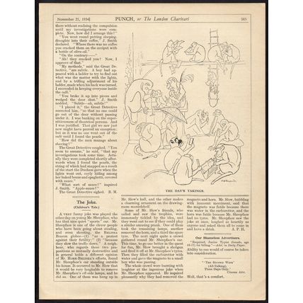DAY’S TAKINGS 1934 James Affleck Shepherd PUNCH CARTOON PAGE