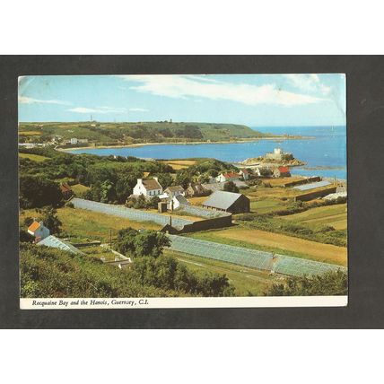 Postcard Channel Islands Guernsey John Hinde 2J110 Rocquaine Bay and the Hanois