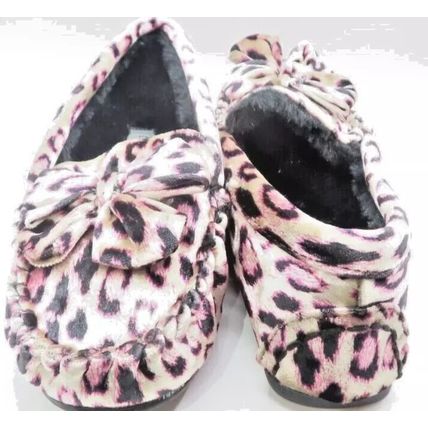 Ladies Slippers Pink & Black Animal Print Gift Footwear UK Sizes 5