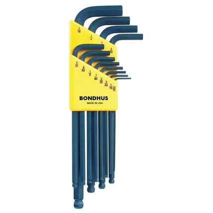 Bondus USA B10936 - Set 12 Ball End L-wrenches .050-5/16"