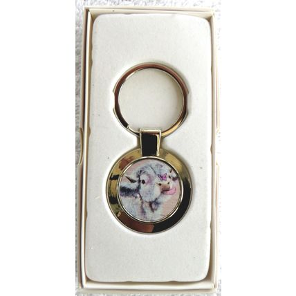 Highland Cow and Butterfly Metal Keyrings Boxed Scottish Artist Jan Laird