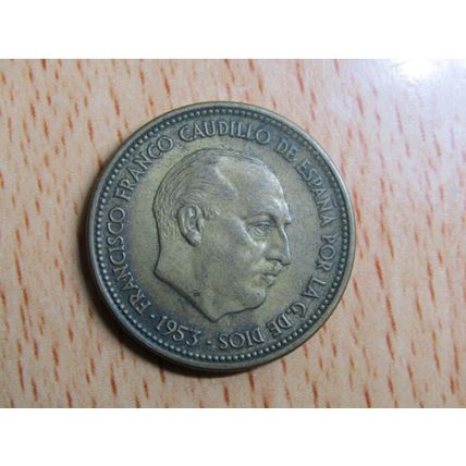 Spain 1956 Franco 1953-56* 2`50 Peseta Coin