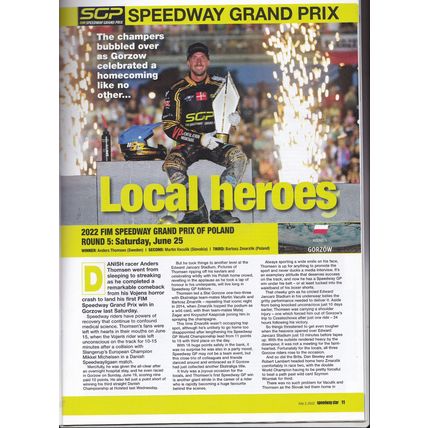 Speedway Star : July 2 , 2022. Polish SGP preview. Tai Woffinden testimonial