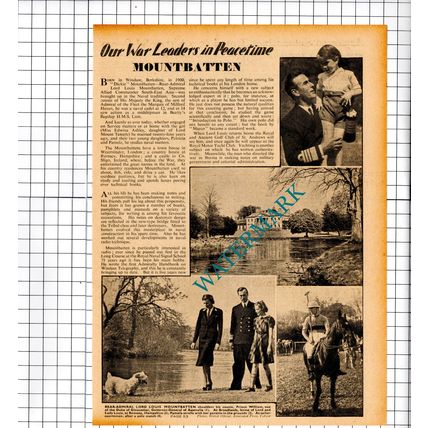 Lord Louis Mountbatten - c.1940 Article