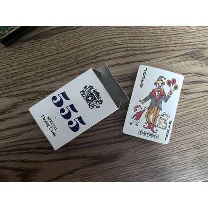 RARE VINTAGE Santosh Colour full deck + 1 JOKER Playing Cards in Lacquer Box