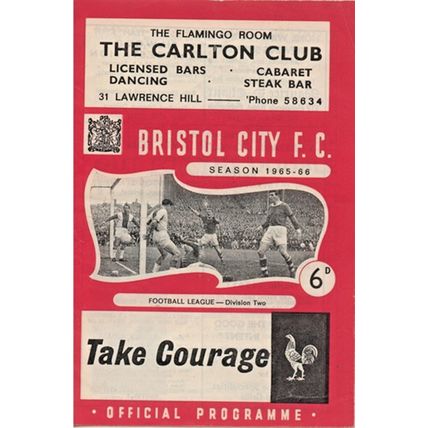 BRISTOL CITY v PORTSMOUTH LEAGUE DIVISION 2 1966
