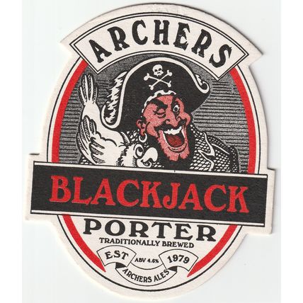 BEER MAT - ARCHERS BREWERY - BLACK JACK PORTER - (Cat 032) - (1992)