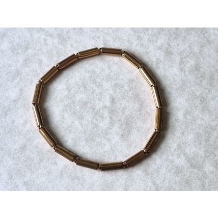Vintage Gold Tone Brass Tube Style Expandable Spring Link Sleeve Armbands Garter
